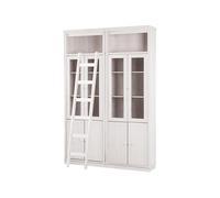 Anita-bibliothèque Avec Rangement Et Échelle En Pin Laqué Blanc