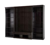Anita-bibliothèque G Avec Meuble TV Bas En Pin Brun Foncé
