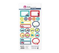 Anita y Su Mundo Collection sur roulettes Planches de stickers 21 motifs par feuille Papier Multicolore 15 x 32 cm