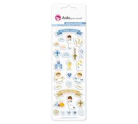 Anita y Su Mundo Première Communion Lot de 28 autocollants pour enfant Bleu 7 x 23,5 cm