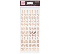 Anita's Autocollants de Contour - Gros Chiffres - Or Rose sur Blanc