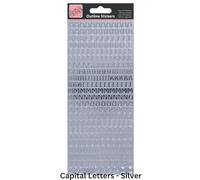 Anita's Capital Letters Outline Stickers, Argent