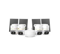 Anker eufy C37 4K Caméra surveillance wifi extérieur sans fil | Suivi IA 360°, panorama et inclinaison, solaire, reconnaissance faciale, sans frais, vision nocturne, lot de 4 +HomeBase mini