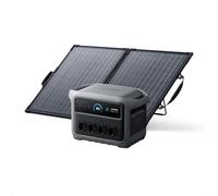 Anker SOLIX C1000 Gen 2 Station électrique portable + panneau solaire 100 W | Générateur solaire 2 000 W (pic 3 000 W), charge totale en 49 min, batterie LiFePO4 1 024 Wh, pour les coupures de courant