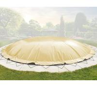 ANKO PLANEN AirDeluxe Bâche de piscine gonflable ronde - 1360 g/m² (2 x 680 g/m²) - Bâche de piscine ronde - Imperméable et résistante aux UV - Beige - Diamètre intérieur de la piscine : 600 cm