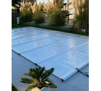 ANKO PLANEN Bâche de Piscine rectangulaire de sécurité à Enrouleur - sécurité maximale Toute l’année - SafeDeluxe - sans Barres (4,8m x 9m, Beige)