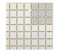 ANKROYU Règle de Quilting Carrée, Règle Patchwork Couture Transparente Antidérapante, Règle de Couture avec Quadrillage Double, Règle de Mesure pour Quilting et Patchwork, Accessoire DIY 16 X 16 Cm