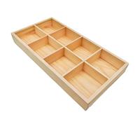 Anktily Boîte de rangement en bois brut à 8 compartiments, boîte de présentation pour chaussettes, sous-vêtements, plateau de présentation en bois pour bijoux, objets de collection