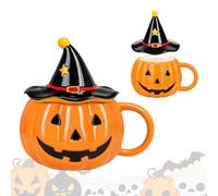 ANKUOFUA Tasse à café citrouille d'Halloween - 320 ml - En céramique avec | Tasse citrouille mignonne pour Halloween, tasse à thé en céramique pour Halloween, Thanksgiving