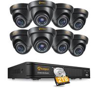 Anlapus 1080P 8CH 2TB H.265+ DVR Enregistreur 8PCS Caméra de Surveillance Extérieure Détection Intelligente Accès à Distance