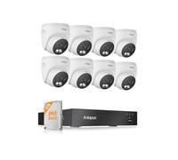 Anlapus 4K 8MP 8CH DVR Kit Caméra de Surveillance Extérieure Filaire | Détection IA des Personne Véhicule, 8pcs 8MP Caméra Dôme avec Fil, Vision Nocturne 24m Enregistrement Audio Accès à Distance