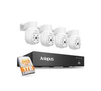 Anlapus 4K PTZ Kit Caméra Surveillance avec Fil Extérieure DVR 1TB 8CH 8MP | Détection Humain/Véhicule, Caméra Sécurité 360°, Accès à distance Alerte Instantanée via APP Gratuite, Enregistrement 24/7