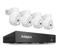 Anlapus 5MP Kit Caméra de Surveillance avec Fil, Détection Humain/Véhicule, Caméra Sécurité Complète avec Rotation PT360°,