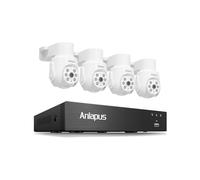 Anlapus 5MP PTZ Kit Caméra Surveillance avec Fil Extérieure DVR 8CH 5MP | Détection IA Humain/Véhicule, Caméra Sécurité 360°, Alerte Instantanée et App Grauite, Enregistrement 24/7