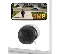 Anlapus A60 Pro Caméra de Fenêtre 3K 5MP, Vision Nocturne Couleur, Montage sans Perçage,Détection IA Personne/Véhicule, WiFi Double Bande 2.4/5 GHz, Alerte Instantanée, Stockage Carte Mémoire/Cloud