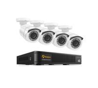 Anlapus FHD 1080P H.265+ Kit Vidéo Surveillance - 2MP Caméras de Surveillance Extérieure avec 8CH 1080P HD DVR Enregistreur, APP Gratuie & Accès à distance Système de Sécurité Sans disque dur Inclus