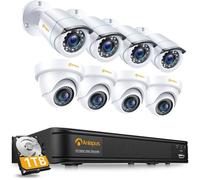Anlapus FULL HD 1080P H.265+ Kit Vidéo Caméra Surveillance Extérieure - 8CH DVR avec 1To disque dur App gratuite
