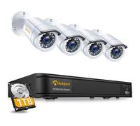 Anlapus H.265+ Full HD 1080P Kit Caméras Surveillance 4X Caméra Extérieure 1TB Alerte par E-Mail & Détection de Mouvement