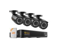 Anlapus H.265+ Kit 4 Caméra de Surveillance Extérieure 2MP Full HD 1080P, DVR 8CH, Détection IA Personnes & Véhicules, Alerte Instantanée & APP Gratuite, HDD 1To pour Surveillance Domestique 24/7