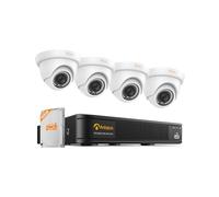 Anlapus H.265+ Kit Vidéo Surveillance Extérieure FHD 1080P DVR 8CH 500Go | Détection IA Personnes & Véhicules, Alerte Instantanée & APP Gratuite, Surveillance Domestique 24/7, Caméra Dôme Blanc