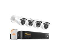 Anlapus H.265+ Kit Vidéo Surveillance Extérieure FHD 1080P DVR 8CH 500Go | Détection IA Personnes & Véhicules, Alerte Instantanée & APP Gratuite, Surveillance Domestique 24/7, Caméra Bullet Blanc
