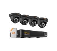 Anlapus Kit Vidéosurveillance 4 Caméras Dôme DVR 1TB 8CH 1080P | Vision nocturne 24m, IP66, détection IA humain/véhicule, H.265+, accès à distance, sans abonnement