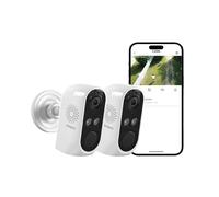 Anlapus Pack 2 Caméra Surveillance WiFi 6 2K 3MP Extérieur/Intérieur | Vision Nocturne Couleur, Détection IA Personne/Véhicule, Alarme Sonore et Lumineuse, Enregistrement 24/7, A61