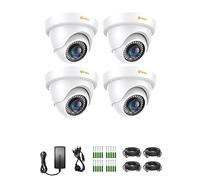 Anlapus Pack 4 Caméras de Surveillance Extérieure IP66 1080p HD-TVI | Vision Nocturne 24 m, Objectif 3,6mm, Fonctionne avec DVR Enregistreur de Type HD-TVI, Blanc