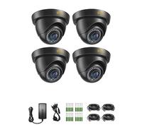 Anlapus Pack 4 Caméras de Surveillance Extérieure IP66 1080p HD-TVI | Vision Nocturne 24 m, Objectif 3,6mm, Fonctionne avec DVR Enregistreur de Type HD-TVI, Noir