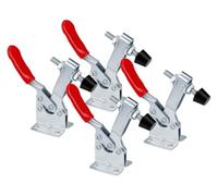 Anlising 4PCS Pince à Genouillère, Sauterelle de Serrage, Pince à Bascule Horizontale, Serrage à Genouillère, Pince à Bascule à Déblocage avec Poignée Rouge, pour Machines, Travail du Bois, Soudure