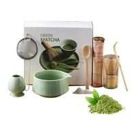 Anluomafuy 8 Pièces Matcha Kit, Support de Fouet à Matcha, Tamis à Matcha, Cuillère, pour La Cérémonie Du Thé Matcha, Kit Matcha pour la Cérémonie du Thé, Coffret Cadeau pour Amateurs de Matcha