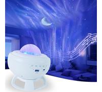 Anmossi Projecteur Ciel Étoilé Lumière Boréale Veilleuse Enfant et Adulte 8 Couleurs Bluetooth Musicale LED Décoration Chambre Blanc