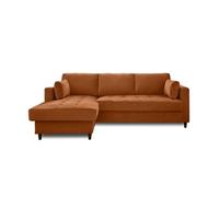 Anna - canapé d'angle convertible - avec coffre - 4 places - style contemporain - gauche - Rouille