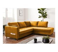Anna - canapé d'angle droit - 5 places - convertible - en velours