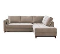 Anna - canapé d'angle droit - 5 places - convertible - en velours - Beige