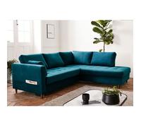 Canape angle fixe LISA DESIGN 5 places en polyester bleu 230 x 230 x 85 cm Bleu canard G