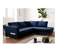 Anna - canapé d'angle droit - 5 places - convertible - en velours