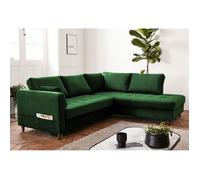Anna - canapé d'angle droit - 5 places - convertible - en velours