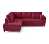 Lisa design Canapé d'angle gauche Anna 5 places convertible en velours texturé Prune