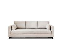Anna - canapé droit 3 places convertible avec poche en velours - Beige