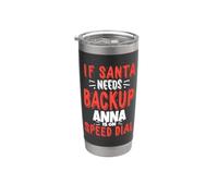 Anna Santa's Backup Nom de Noël personnalisé Anna Gobelet isotherme en acier inoxydable double paroi