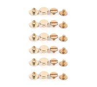 Annadue 10 Ensembles 5/6.5/8mm Bouton en Laiton Massif Goujon Vis Clou, Rivet en Cuir doré pour Ceinture Projets d'artisanat de Bricolage (8 millimètres)