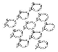 Annadue 10 Pieces D Shackle, 304 Stainless Steel Bow Shackle, for Load | Manille d\'ancrage M5 avec charge sûre de 100 kg, manille en D en métal robuste pour le camping, la randonnée et l\'escalade