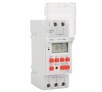 Annadue 12V DC 30A Interrupteur Horaire Hebdomadaire LCD | Contrôleur programmable numérique, 16 réglages marche/arrêt, planification sur 7 jours, montage sur rail DIN, compte à