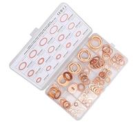 Annadue 150 Pièces Bague d'étanchéité Plate Joint Torique en Cuivre Rouge, Joint de Rondelle Résistant aux Hautes Températures pour Bouchons de Puisard, Connexions Hydrauliques de Carburant d'eau,