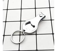Annadue 2 Pack Multi-fonction Décapsuleur Porte-clés (SILVER) | Outil Compact 3 en 1, Clip porte-clés Portable, corps en acier au carbone, antirouille galvanisé, ouvre-bière