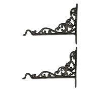 Annadue 2 Pack Supports D'étagère en Fer pour Plantes D'extérieur | Supports muraux robustes, ornementaux vintage, décoration de jardin, avec matériel