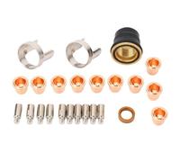 Annadue 24 Pièces Kit D'Embouts de Torche de Coupage pour Série PT60 IPT60 | Alliage de Zinc en laiton, ensemble de consommables de 24 pièces, remplacement de Machine de découpe, capuchon de buse