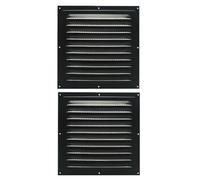 Annadue 2PCS Évent de Soffite en Aluminium pour Plafond de Garage et Mur | Convient à une ouverture de 9 pouces, conception à flux d\'air à persiennes, panneau de porte extérieur, finition noire,
