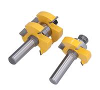 Annadue 2Pcs Fraise à Rainurer en T pour le Travail du Bois | Mèche de routeur en forme de T, Joint à languette et rainure, coupe lisse et nette, fraise en alliage, conception Anti-jeu,